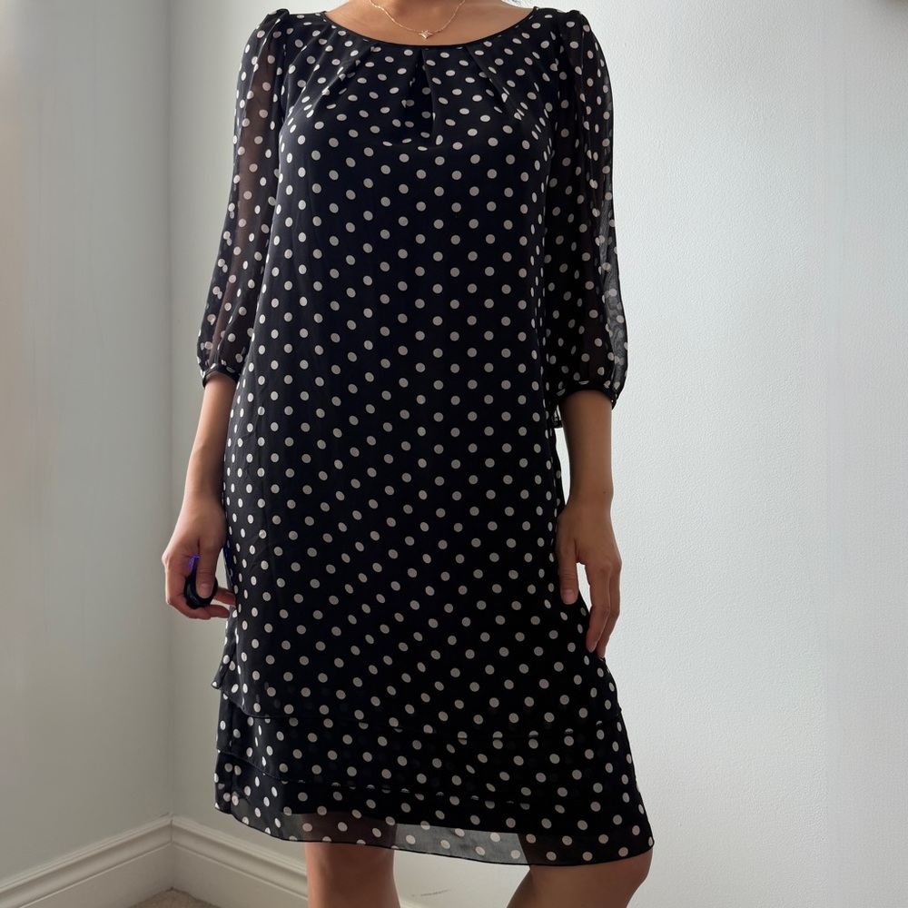 Made in Japan Black and White Polka Dot Dress - Medium